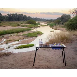 [PRO STAINLESS STEEL PREP TABLE WITH FOLDAWAY BASIN]